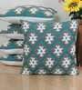 Green Woven Cotton 20 x 20 Inches Cushion Covers (Set of 5)