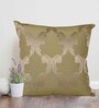 Green Traditional Cotton 14 x 14 Inches Cushion Cover