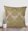 Green Traditional Cotton 16 x 16 Inches Cushion Cover