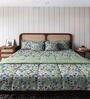 Green Cotton Floral 150 GSM Double Bed Comforter