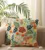 Green Cotton Floral 18x18 inches Cushion Cover (Set Of 5)