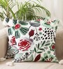 Green Cotton Floral 18x18 inches Cushion Covers (Set of 5)