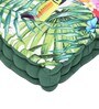 Green Cotton Floral 20x20 inches Floor Cushions (Set of 2)