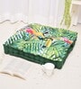 Green Cotton Floral 20x20 inches Floor Cushions (Set of 2)
