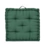 Green Cotton Floral 20x20 inches Floor Cushions (Set of 2)