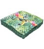 Green Cotton Floral 20x20 inches Floor Cushions (Set of 2)