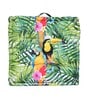 Green Cotton Floral 20x20 inches Floor Cushions (Set of 2)