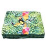 Green Cotton Floral 24x24 inches Floor Cushions (Set of 2)