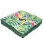 Green Cotton Floral 24x24 inches Floor Cushions (Set of 2)