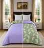 Green Cotton Floral 300 Gsm Double Bed Reversible Comforter