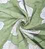Green Cotton Floral 300 Gsm Double Bed Reversible Comforter