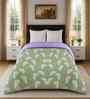 Green Cotton Floral 300 Gsm Double Bed Reversible Comforter