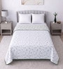 Green Cotton Floral 300 GSM Double Bed Reversible Dohar