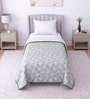 Green Cotton Floral 300 GSM Single Bed Reversible Dohar