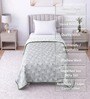 Green Cotton Floral 300 GSM Single Bed Reversible Dohar
