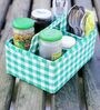 Green and White Cotton Foldable  Drawer Organisers
