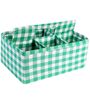 Green and White Cotton Foldable  Drawer Organisers