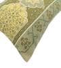 Green Traditional Cotton 22 x 14 Inches Cushion Cover