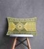 Green Traditional Cotton 22 x 14 Inches Cushion Cover