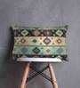 Multicolor Woven Cotton 24 x 16 Inches Cushion Cover