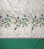 White Floral 144 TC Cotton 1 Double King Size Bedsheet with 2 Pillow Covers