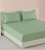 Green Cotton 400TC King Size Bedsheet Gift Set