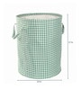 Green Checkered Cotton Foldable 54 Litres Laundry Basket