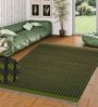 Green Cotton Machine Made 4 X 6 Feet Dhurrie