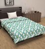 Green Cotton Patterned 120 GSM Single Bed Dohar