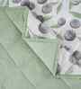 Green Cotton Polyester Fruit Print 115 GSM Double Bed Quilt
