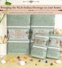 Green Cotton Printed  460 GSM Bath & Hand Towels 4Pcs Bath And Hand Towels Set