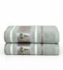 Green Cotton Printed  460 GSM Hand Towels Pack of 2