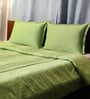 Green Cotton Solid 150 GSM Quilt Set
