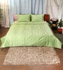 Green Cotton Solid 150 GSM Quilt Set