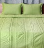 Green Cotton Solid 150 GSM Quilt Set