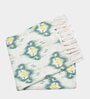 Green Cotton Printed 59x51 Inches Throw with 1 Cushion Cover