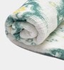 Green Cotton Printed 59x51 Inches Throw with 1 Cushion Cover