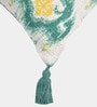 Green Cotton Printed 59x51 Inches Throw with 1 Cushion Cover