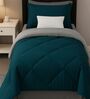 Green Cotton 210TC Solid Plain All Weather Single 150GSM Reversible Comforter