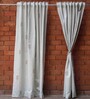 Off White Cotton Traditional 7.5Ft  Blackout Rod Pocket 1 Pc Door Curtain
