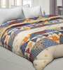 Beige Cotton Abstract 250 GSM Double Bed Comforter