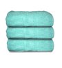 Sea Green Cotton Solid 500 GSM Bath Towels (Set of 3)