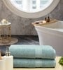Mint Solid 550 GSM Cotton Bath Towels (Set of 2)