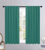 Green Cotton Solid 5ft Light Filtering Rod Pocket Window Curtains