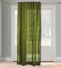 Green Cotton Solid 7ft Blackout Rod Pocket Door Curtain (1 Pc)