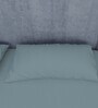 Blue Cotton Solid Finest 300TC Plain Super King Bedsheet with 2 Pillow Covers