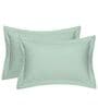 Green Cotton Solid 210TC Plain Set of 2 Pillow Covers