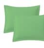 Green Cotton Solid 210TC Plain Set of 2 Pillow Covers