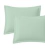 Green Cotton Solid 210TC Plain Set of 2 Pillow Covers