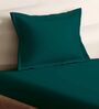 Green Cotton Solid 210TC Plain Single Bedsheet with 1 Pillow Cover